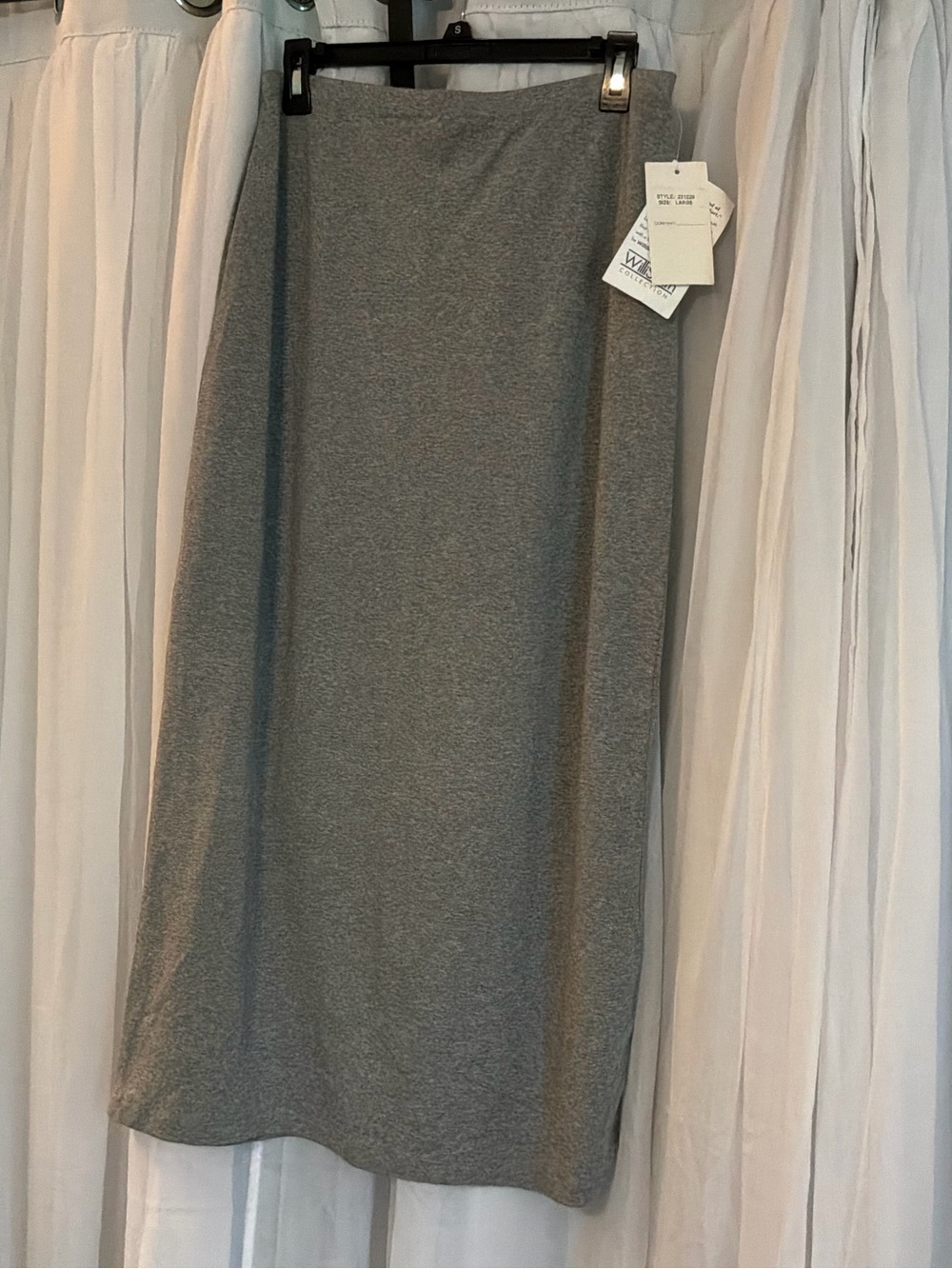 Willi Smith Heather Gray Knit Midi Skirt  NWT - Picture 3 of 6